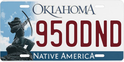 OK license plate 950DND