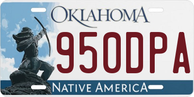 OK license plate 950DPA