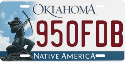 OK license plate 950FDB