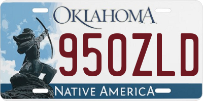 OK license plate 950ZLD