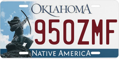 OK license plate 950ZMF