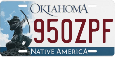 OK license plate 950ZPF