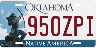 OK license plate 950ZPI