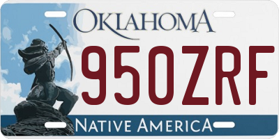 OK license plate 950ZRF
