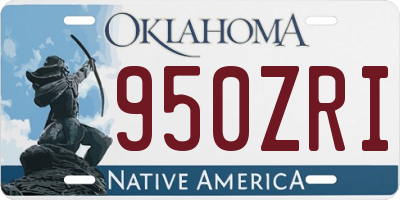 OK license plate 950ZRI