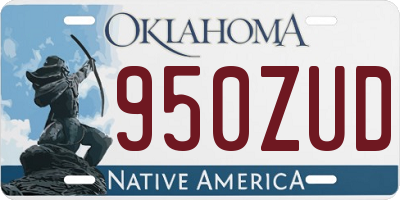 OK license plate 950ZUD