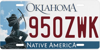 OK license plate 950ZWK