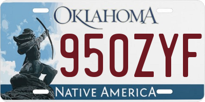 OK license plate 950ZYF