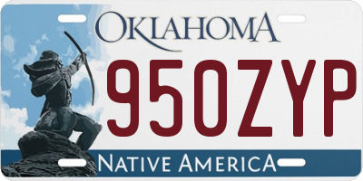 OK license plate 950ZYP