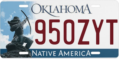 OK license plate 950ZYT