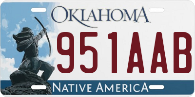 OK license plate 951AAB