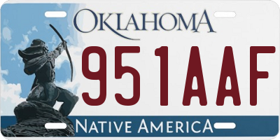 OK license plate 951AAF