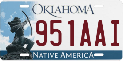 OK license plate 951AAI