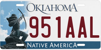 OK license plate 951AAL