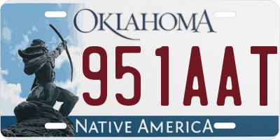 OK license plate 951AAT