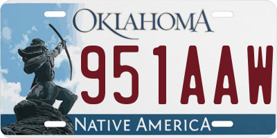 OK license plate 951AAW