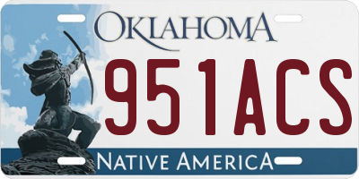 OK license plate 951ACS