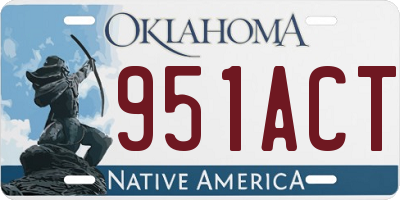 OK license plate 951ACT
