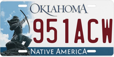 OK license plate 951ACW