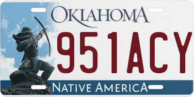OK license plate 951ACY