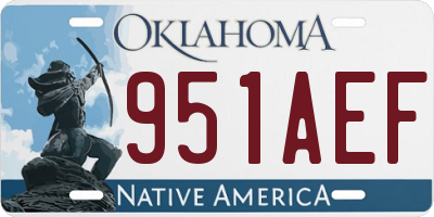 OK license plate 951AEF