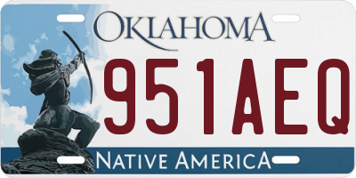 OK license plate 951AEQ