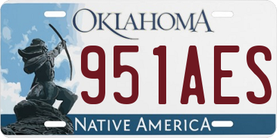 OK license plate 951AES