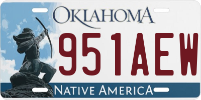 OK license plate 951AEW
