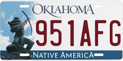 OK license plate 951AFG
