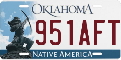 OK license plate 951AFT