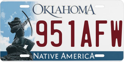 OK license plate 951AFW