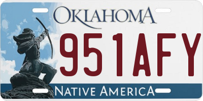 OK license plate 951AFY