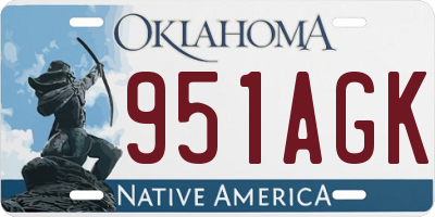 OK license plate 951AGK
