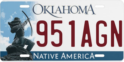 OK license plate 951AGN