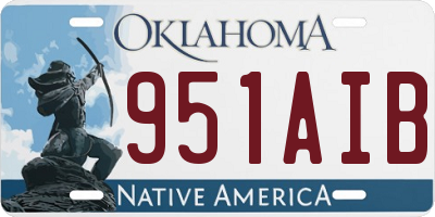 OK license plate 951AIB