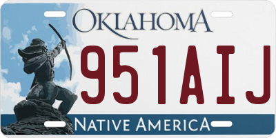 OK license plate 951AIJ