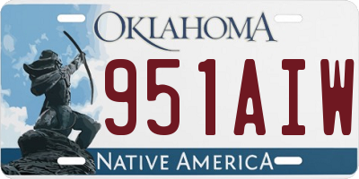 OK license plate 951AIW