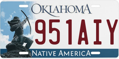 OK license plate 951AIY