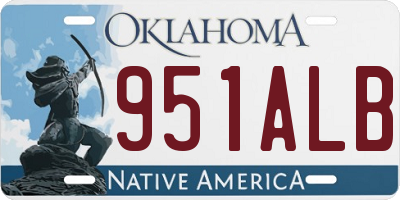 OK license plate 951ALB
