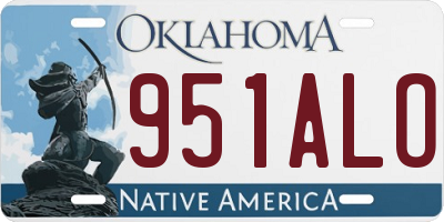 OK license plate 951ALO
