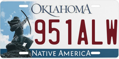 OK license plate 951ALW