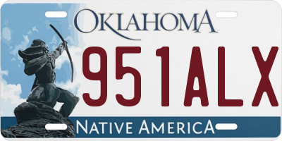 OK license plate 951ALX