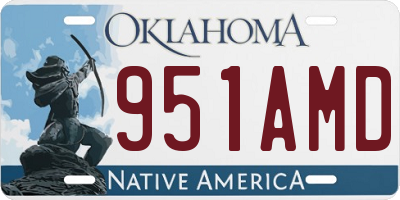 OK license plate 951AMD