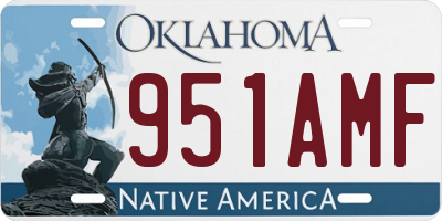 OK license plate 951AMF