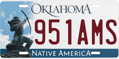 OK license plate 951AMS