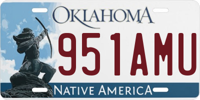 OK license plate 951AMU