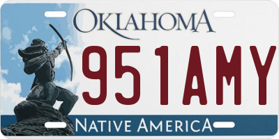 OK license plate 951AMY