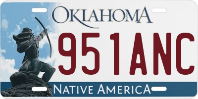 OK license plate 951ANC