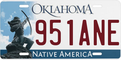 OK license plate 951ANE