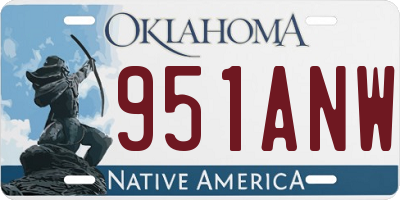 OK license plate 951ANW